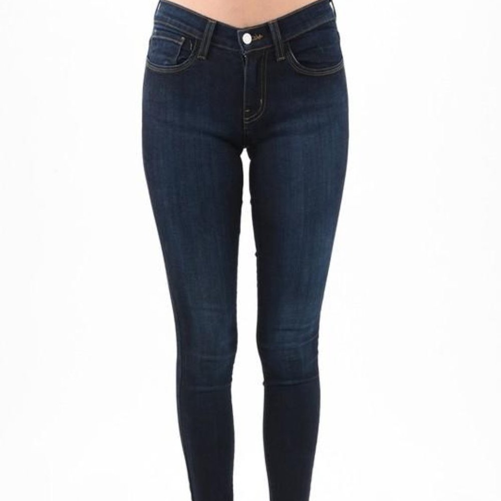 Handsand Mid-Rise Dark Wash Skinny Jeans